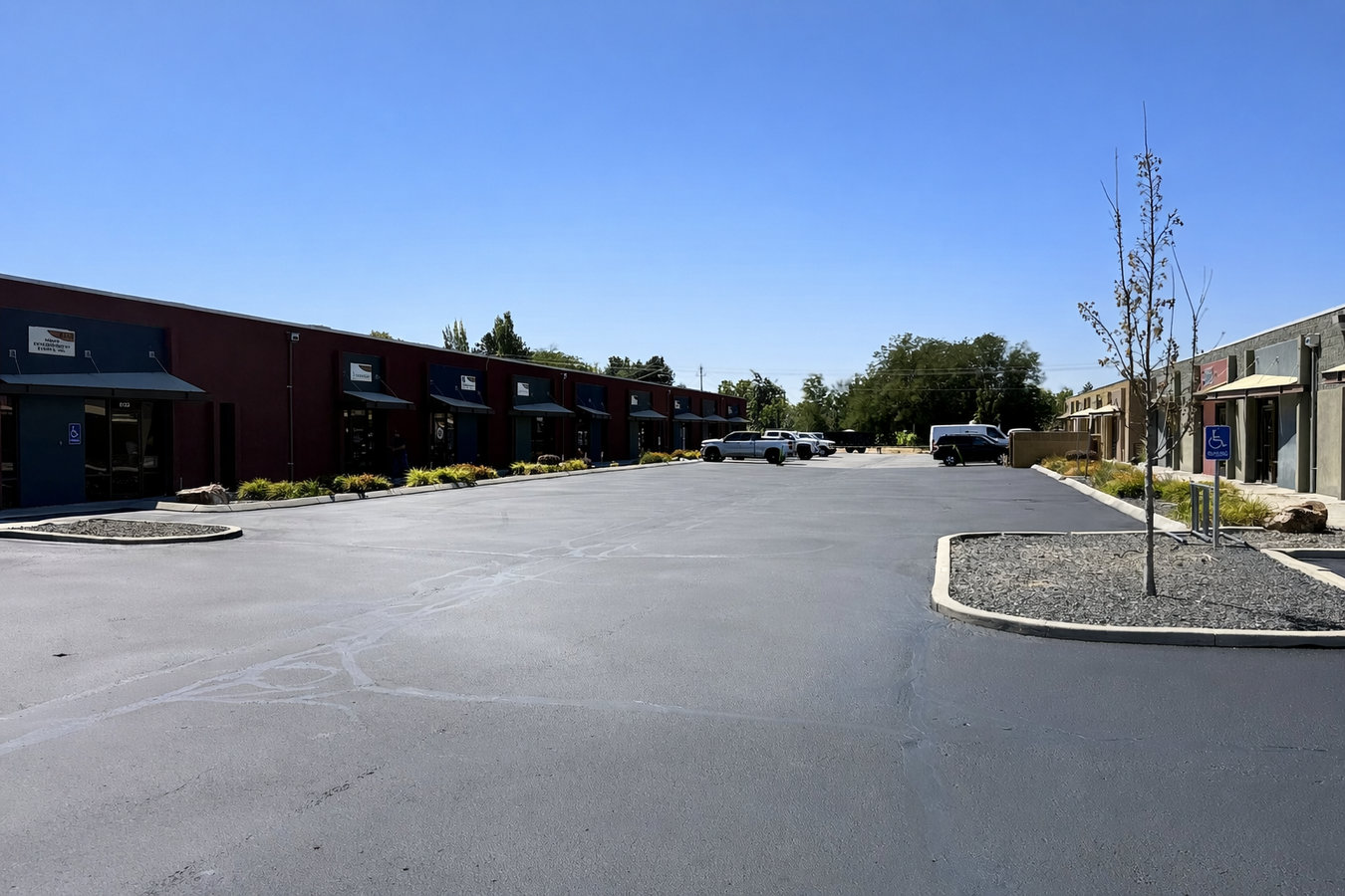 Concrete parking lot building